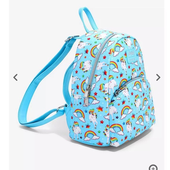 Loungefly Lisa Frank Markie Unicorn All over Print Mini Backpack Rainbows PRIDE - Picture 8 of 9